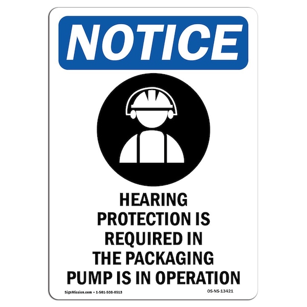 OSHA, Hearing Protection, 5in X 3.5in, 10PK, 3.5" W, 5" H, Portrait, PK10, OS-NS-D-35-V-13421-10PK